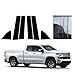 6pcs Silver Carbon Gloss Black Pillar Posts Compatible for Chevrolet Silverado 1500 Crew Cab 2019-2024 Door Side Window Trim Cover(Carbon Fiber Look)