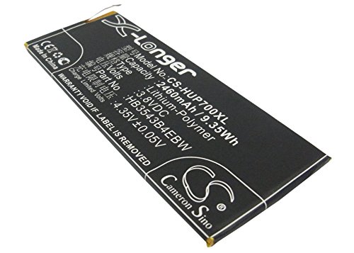 Capacità: 2460mAh CS-HUP700XL Batteria 2460mAh compatibile con [Huawei] Ascend P7, Ascend P7-L00, P7-L05, P7-L07, P7-L09, P7-L10, P7-L11, P7, Sophia sostituisce HB3543B4EBW