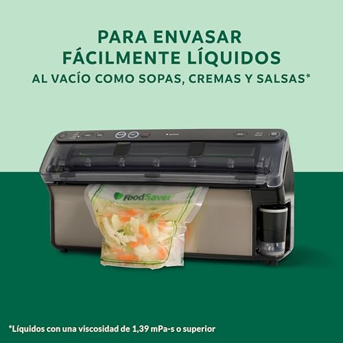 FoodSaver Envasadora al vacío Elite All-in-One Liquid+ | Alimentos hasta 5 veces más frescos* | Sellado de líquidos | Con 1 rollo (28 cm x 2,43 m) y 4 bolsas para envasar al vacío (0,94 L y 3,78 L) - imagen 3