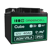 Green Cell® AGM 12V 40Ah Akku VRLA Blei-Batterie Bleiakku Ersatzakku Gelakku Akkubatterie Zyklenfest Unbemann Caravan Photovoltaik Rollstuhl Solarspeicher Solarbatterie Solarpanel Wohnwagen