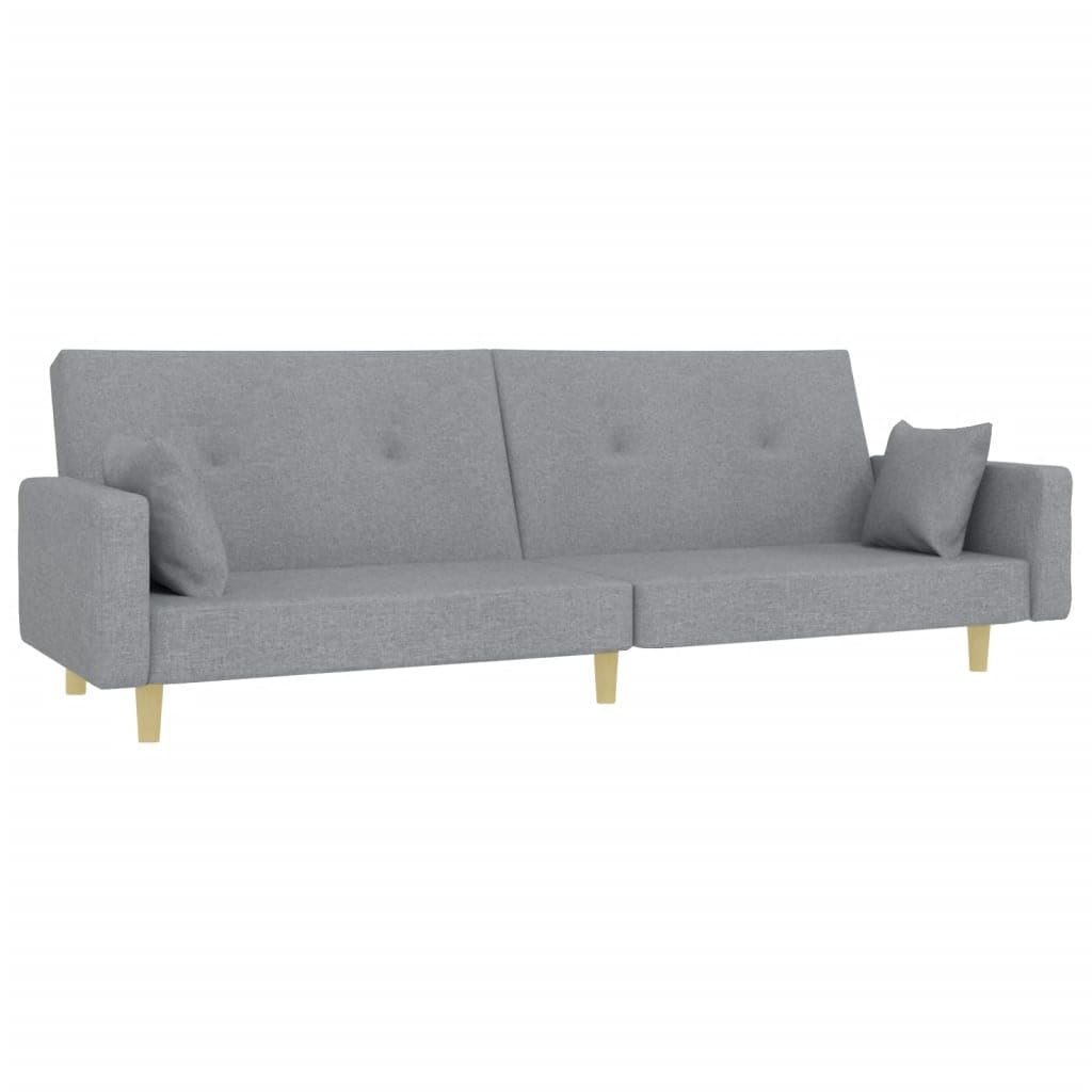 Homgoday Sofá Cama de 2 plazas con Taburete Tela Gris Claro, Sillones de Televisión, Sofás de Descanso Relax, Sofas De Salon, Hogar Sofa Muebles，Asientos Tapizados para Salón Tipo1