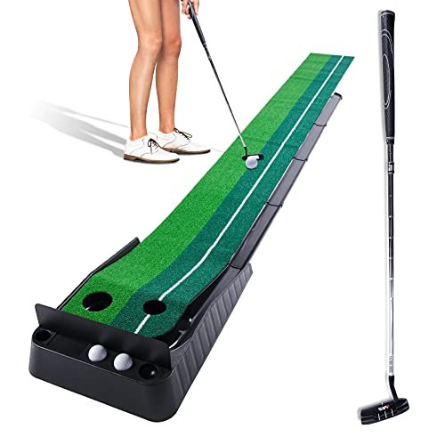 Golf Puttingmatte Indoor Outdoor Auto Ball Return Professional Portable Putting Trainer Set 3M mit Putter Cover