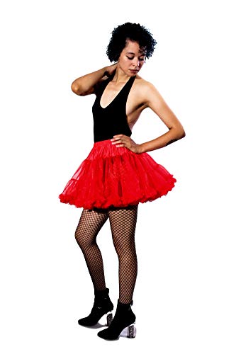 Bellasous Luxury Adult Woman Flirt Length 15" Sexy Tutu Skirt For Halloween, Vintage Style And Festive Crinoline (Red,One Size) #TOP3