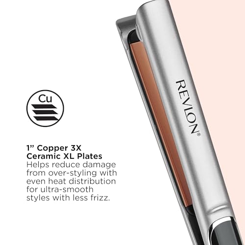 Revlon Fer plat en cuivre lisse | Contrôle des frisottis pour des styles rapides et brillants (XL 2,5 cm)