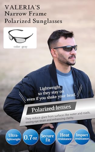 Image of valeria Polarised Sports Sunglasses TAC Lenses Hard Case Included UV400 Narrow Frame