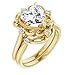 10K/14K/18K Solid Yellow Gold Handmade Engagement Ring, 1CT-6CT Heart Cut Moissanite Solitaire Ring, Diamond Wedding Ring Set for Women/Her, Anniversary/Propose Ring, VVS1 (Main Stone : 1.00 Carat)