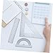 HAPINARY 2sets Transparent Geometry Ruler Set Protractor and Triangle Ruler for Student Drafting Engineering Drawing and School Supplies