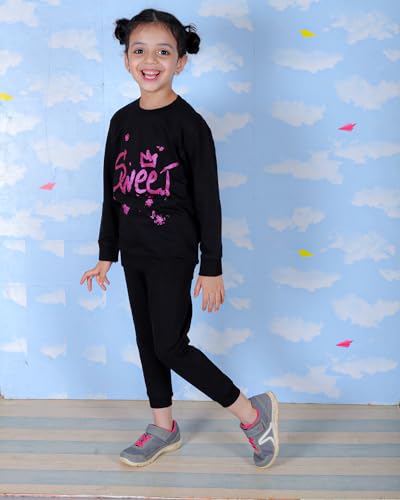 Image of The Mom Store Kids Sweatshirt With Joggers Set| Cotton With French Terry | Cute Prints | Warm | For Boys & Girls | Trendy Winter Sets For Kids | Hoodie And Sweatpant Set