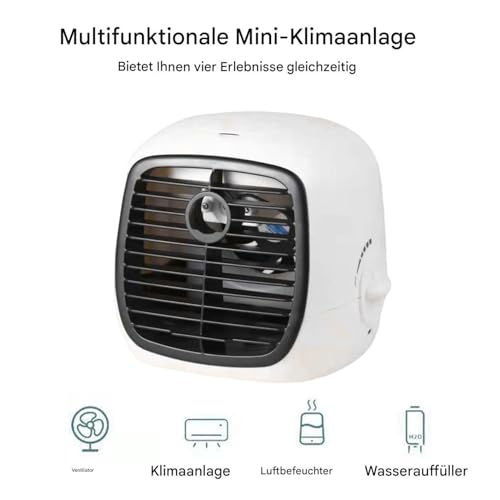 Mały, przenośny klimatyzator, nawilżacz parowy na stół, urządzenie chłodzące USB, cicha praca, do domu, biura, na kemping, w czasie wolnym, w podróży
