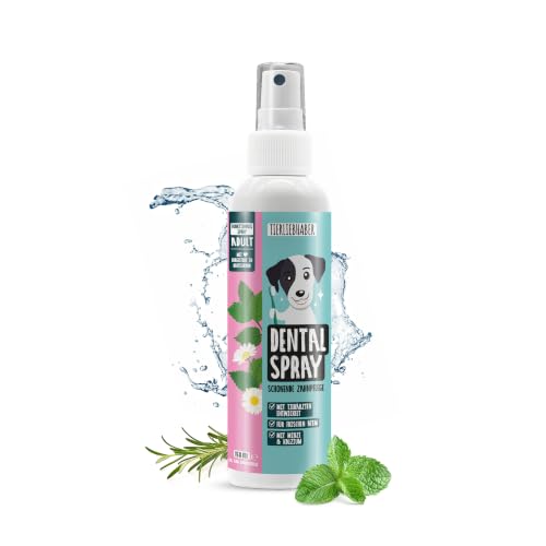 TIERLIEBHABER Dentalspray für Hunde Zahnpflege – Zahnstein Hund vorbeugen | Tierärztlich entwickelte Zahnreinigung Hund, Effektiv bei Mundgeruch Hund, Zahnbelag und Vorbeugung von Zahnstein, 150ml