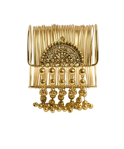 Image of Mansiyaorange Gold-Plated Fancy Stylish Hanging Balls Adjustable Cuff Bracelet