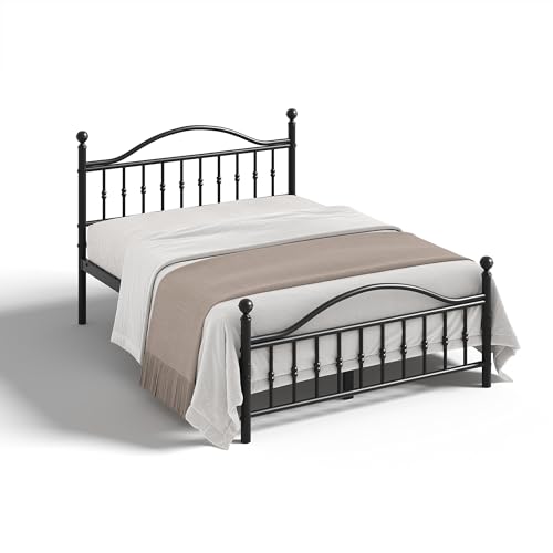 Classic Metal Bed Frame, Twin Bed Frame with Victorian Vintage headboard, Footboard and Under Bed Storage,Easy Assembly, No Box Spring Needed, 12.6 Inch, Black by GarveeHome - Image 7