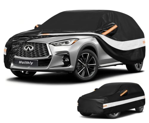 Image of 10 Layers SUV Car Cover Custom Fit for Infiniti QX50 QX55 (2021-2026), Waterproof All Weather for Automobiles, Outdoor Full Cover Sun Dust Rain Protection with Cotton. Black