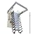 TECHTONGDA 12 Steps Attic Ceiling Ladder 9.84ft Black and White Folding Loft Stairs, Pull Down Ceiling Ladder Carbon Steel Attic Loft Ladder, Open Size 27.56×39.37in