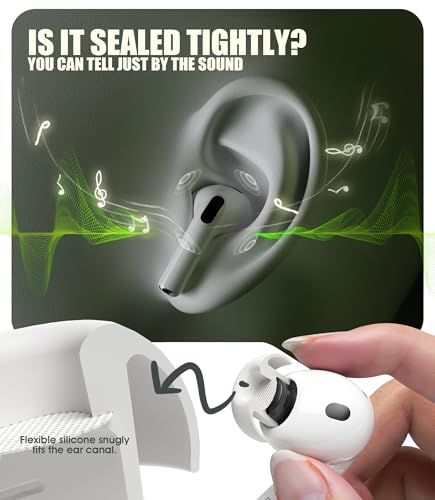 Seltureone 5 Paare Ersatz-Ohrstöpsel für AirPods Pro 3 (2025) mit Reinigungskit, Es sind 5 Größen Silikontips mit Tragbarer Aufbewahrungsbox Vorhanden für AirPods Pro 3 Aufsätze (XXS/XS/S/M/L