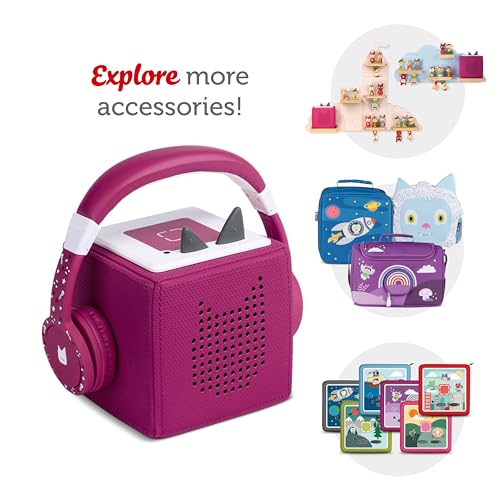 Image of Tonies Foldable Wired Headphones for Kids - Comfortably Designed to fit On-Ear - Works with Toniebox and All 3.5mm Devices - Purple
