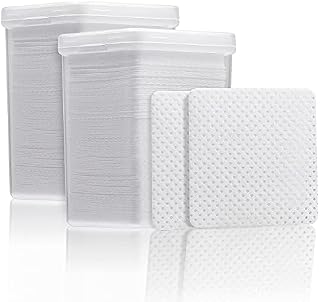 400 PCS Lash Extension Glue Wipes, TEOYALL Lint Free Glue Cleaning Pads Non-Woven Fabric Nail Polish Remover Wipes Beauty Salon Supplies (White)