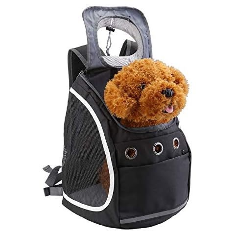 Filhome Mochila para Perros y Gatos Transpirable con Ventana de Malla y Apertura Frontal Cover