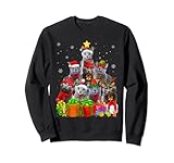 Ugly Christmas Sweater Cat Tree Funny Russian Blue Cat Xmas Sweatshirt