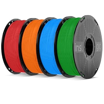 Inslogic Pre-Dried TPU Filament 1.75mm, TPU 90A, 4KG, Red/Orange/Blue/Green