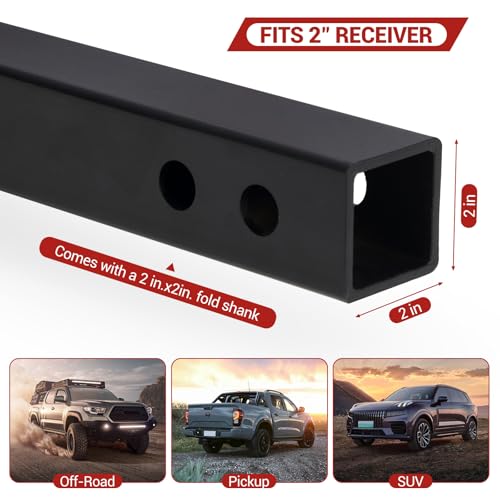 MOVECOM Gepäckträgerkorb für Anhängerkupplung, 152,4 x 61 x 15,2 cm, trägt 227 kg, mit Netz und Gurten, kompatibel mit 5,1 cm Empfängern, perfekt für SUVs und Autos