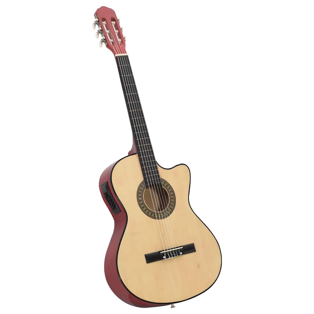 Westerngitarre 4/4 39 Zoll Akustikgitarre Set mit Cutaway, 4-Band Equalizer, 6 Saiten, Tasche, Ständer & Zubehör für Anfänger