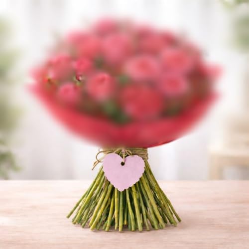 Image of CVANU (300-PCS) Decorative Heart Shape Color Paper Tags & Finish Cut Hole for Hanging with Jute Rope for Gift & DIY Crafts| Message Note| Labeling & Writable (2.16x2.36inch) Old Pink