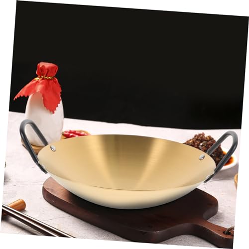 Wok de acero inoxidable antiadherente con doble asas miniatura 4