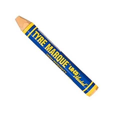 Markal 51421 Tyre Marque Tire Marking Crayon for Temporary Tire Marking, -20 to 130 Degree F Temperature, 1/2" Diameter, 4-5/8" Length, Yellow (Pack of 12)
