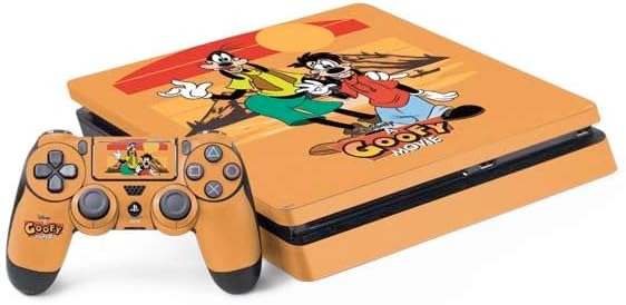 Skinit Decal Gaming Skin Compatible with PS4 Slim Bundle - Officially Licensed Disney Powerline World Tour 95 Design
