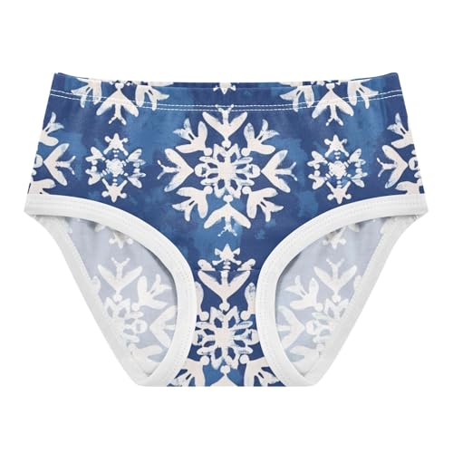 Snowflakes Girls' Panties Training Breathable Underwear for Young Girls in Sizes 2T,3T, 4T, 5T, 6Y and 8Y