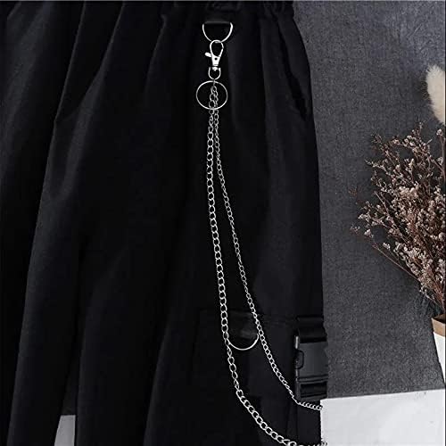Gothic Women's Harajuku Overalls Handsome and Cool Two-Piece Suit Chain Long Sleeve + Ribbon Pants - Image 3
