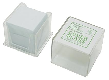Pre-Cleaned Square Microscope Glass Cover Slides Coverslips,18 mm x 18mm (1pk of 100)