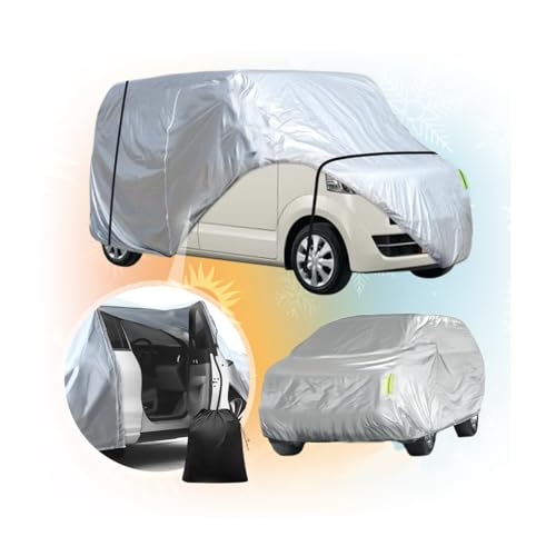 Persevere 車 ボディカバー 裏起毛 日産 デイズルークス専用 破れにくい生地 カーカバー 防風ロープ付き 防紫外線 UVカット 撥水加工 防塵 雪対策 黄砂対策 擦り傷防止 四季兼用 収納袋付き 側面にジッパーあり