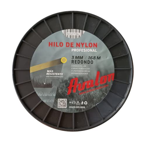 Hilo universal Avalon para desbrozadora de 3 mm x 168 m de nylon redondo para cortacésped 3