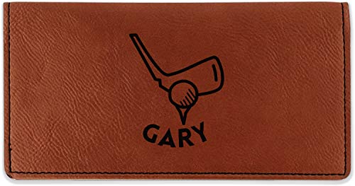 YouCustomizeIt Personalized Golf Leatherette Checkbook Holder - Double Sided