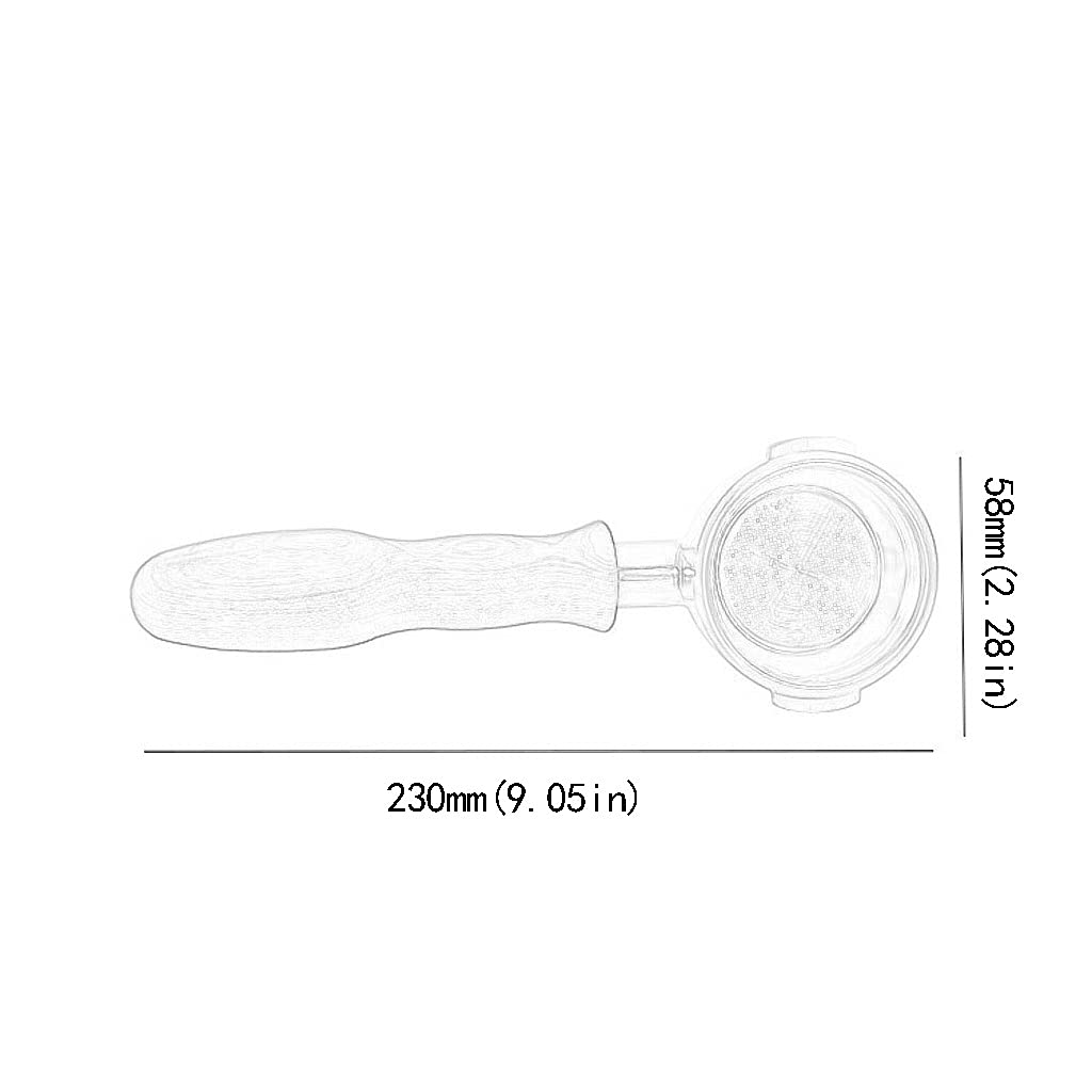 Zmodyfikowany uchwyt do kawy o średnicy 58 mm, kompatybilny z filtrem ze stali nierdzewnej z serii Uchwyt z litego drewna Uchwyt do kawy (rozmiar: F) (kolor: J) (kolor: J) (J)