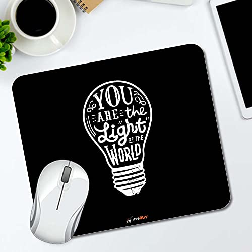 Image of Rectangle Mouse Pad, Anti Slip Rubber You are the Light of The World Inspiring Mousepads Desktops Gaming Mouse Mat Customized Designed for Home and Office, 8.6 X 7.08 Inches