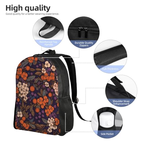 Mochila para mujeres y hombres con flores blancas, impermeable, para senderismo y viaje miniatura 5