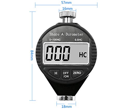 Portable 0-100Hd Shore A/C/D Hardness Digital Hardness Meter Durometer Hardness Tester With Large Lcd Display For Rubber, Tire, Plastic, Thermal Plastic, Flooring, Bowling Balll (A Hardness) #TOP6