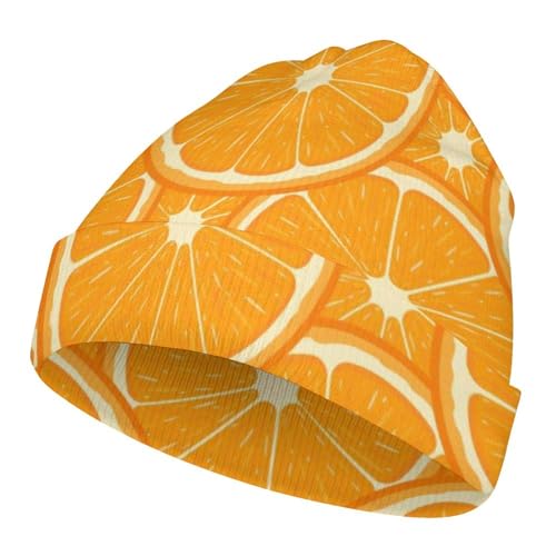 Orange Pattern Kids Beanie Hat for for Girls Boys Children Cap Winter Knitted Chemo Cancer Headwear Accessories Gifts Decoration