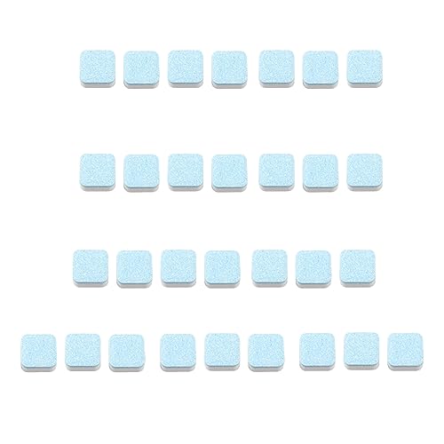 GLOGLOW Pastillas Limpiadoras para Lavadoras, 30 unidades. Pastillas Efervescentes de Limpieza Profunda para Lavadoras de Carga Frontal y con Poder Autolimpiante para Eliminar la