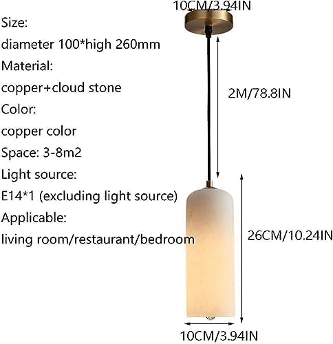 Pendant Lamp Alabaster Glass Pendant Light Natural Stone White Marble Pendant Lamp Linear Long Tube Hanging Ceiling Lamp Small Cylinder Long Chandelier for Dining Room Kitchen Island Bedroom