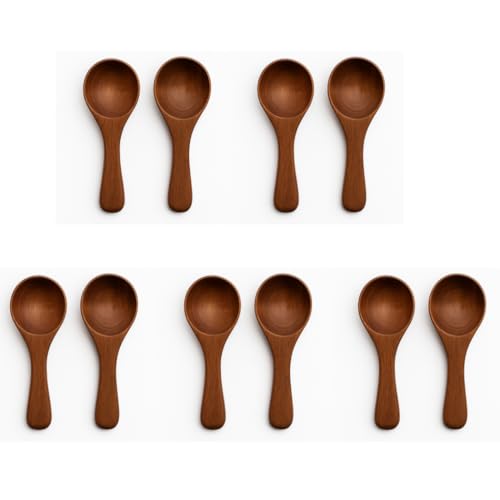 JapanBargain 1906, Wooden Tea Scoops - Matcha Scoop, Green Tea Spoon, Spices & Sugar Spoon, 10 Pack