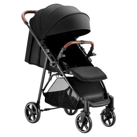 HARPPA Baby Stroller, Convertible Toddler Strollers with Reversible Handle, UPF 50+ Foldable Infant Stroller Breathable Pram Stroller with Adjustable Footrest for Newborns 0-36 Months (Black) Cover