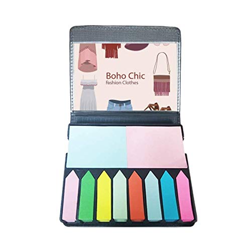 Marqueur de page autocollant note couleur motif vêtements fille bohème