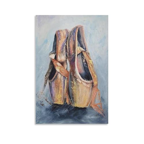 Ballet Shoes Poster Pointe Shoes Painting Ballerina Canvas Printed Painting Posters And Wall Art Pictures Are Used For Room Aesthetics And Decoration12x18inch(30x45cm)