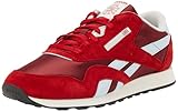 Reebok Men's Classic Nylon Sneaker, Classic Burgundy Flash Red Glass Blue, 4 UK
