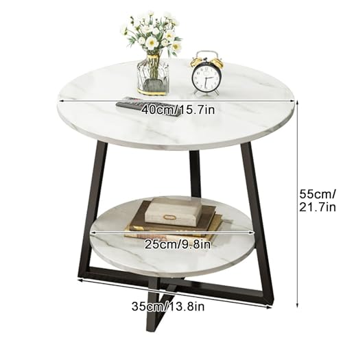 Table d'appoint ronde noire à 2 niveaux pour optimiser le salon - 3