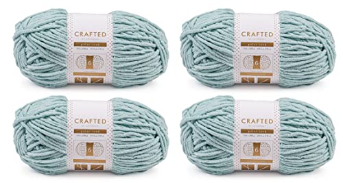 Image of Crafted By Catherine Blanket Solid Yarn - 4 Pack (213 Yards Each Skein), Aqua, Gauge 6 Super Bulky